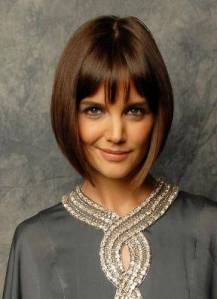 Notice how Katie's chin length bob emphasizes and balances her great cheekbones and eyes.